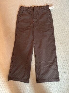 NWT Women’s Pinstripe Casual Flat-Front Pants with Elastic Waist